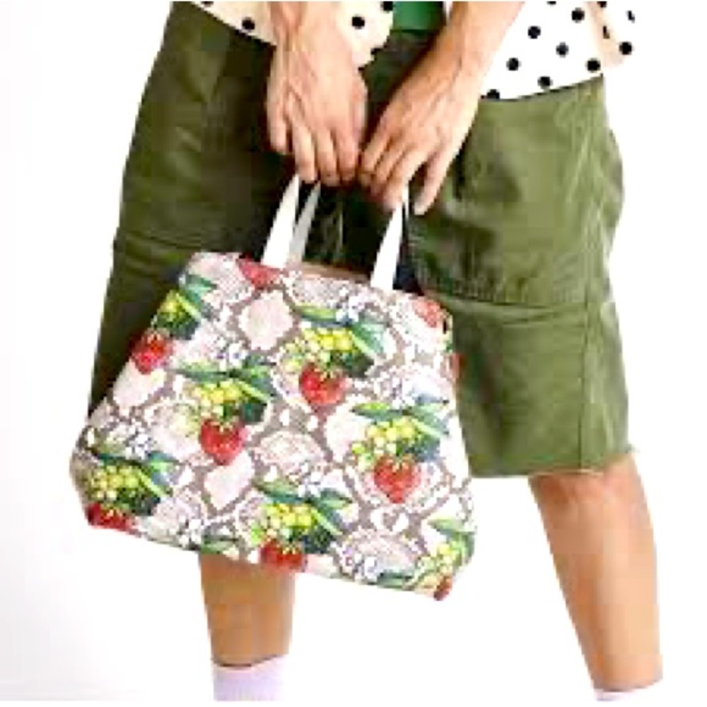 Clare V Multicolor Fruit & Floral Print Tote